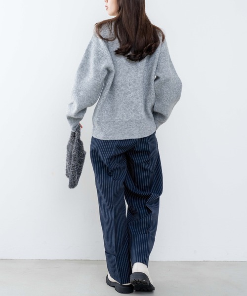 refinedworks（リファインドワークス）の「【refinedworks】モチモチ素材で作成したロゴ入りニットプルオーバー！（ニット/セーター・レディース・グレー/ライトブラウン/ベージュ・FREE）」の9枚目の写真