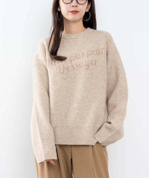 refinedworks（リファインドワークス）の「【refinedworks】モチモチ素材で作成したロゴ入りニットプルオーバー！（ニット/セーター・レディース・グレー/ライトブラウン/ベージュ・FREE）」の14枚目の写真