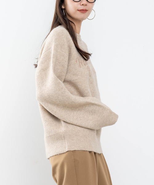refinedworks（リファインドワークス）の「【refinedworks】モチモチ素材で作成したロゴ入りニットプルオーバー！（ニット/セーター・レディース・グレー/ライトブラウン/ベージュ・FREE）」の15枚目の写真