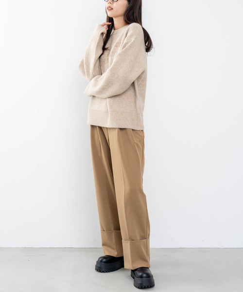 refinedworks（リファインドワークス）の「【refinedworks】モチモチ素材で作成したロゴ入りニットプルオーバー！（ニット/セーター・レディース・グレー/ライトブラウン/ベージュ・FREE）」の18枚目の写真