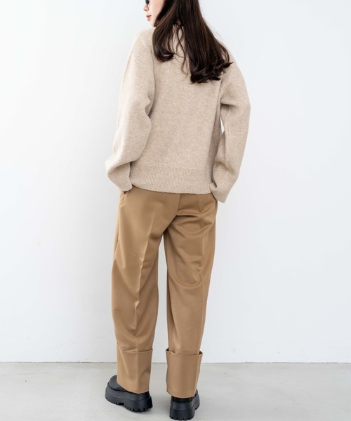 refinedworks（リファインドワークス）の「【refinedworks】モチモチ素材で作成したロゴ入りニットプルオーバー！（ニット/セーター・レディース・グレー/ライトブラウン/ベージュ・FREE）」の19枚目の写真