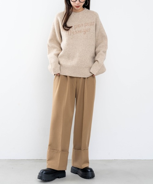 refinedworks（リファインドワークス）の「【refinedworks】モチモチ素材で作成したロゴ入りニットプルオーバー！（ニット/セーター・レディース・グレー/ライトブラウン/ベージュ・FREE）」の21枚目の写真