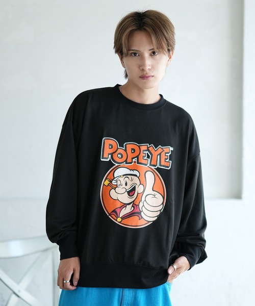 POPEYE(ポパイ)の「【POPEYE】プリント ミニ裏毛 スウェット Tシャツ(スウェット・メンズ・グリーン/ベージュ/チャコール/オートミール/ホワイト/ネイビー/ブラック/杢グレー・LARGE/MEDIUM/X-LARGE)」の12枚目の写真