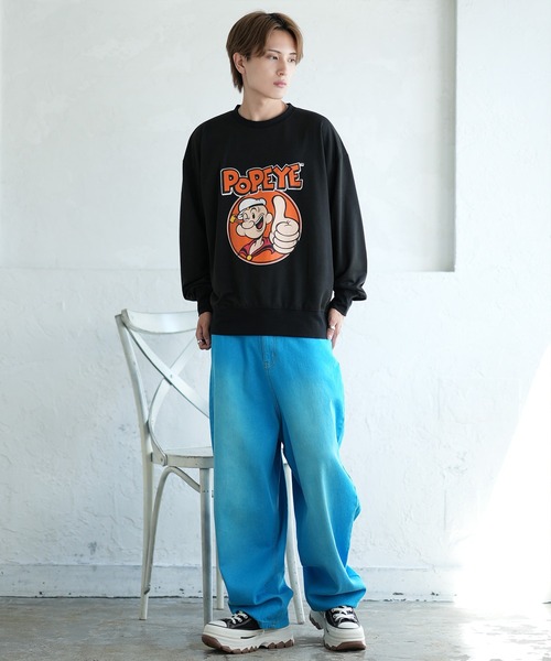 POPEYE(ポパイ)の「【POPEYE】プリント ミニ裏毛 スウェット Tシャツ(スウェット・メンズ・グリーン/ベージュ/チャコール/オートミール/ホワイト/ネイビー/ブラック/杢グレー・LARGE/MEDIUM/X-LARGE)」の14枚目の写真