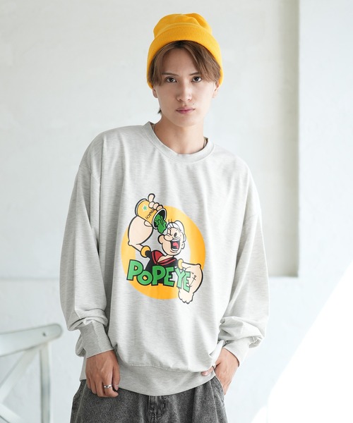 POPEYE(ポパイ)の「【POPEYE】プリント ミニ裏毛 スウェット Tシャツ(スウェット・メンズ・グリーン/ベージュ/チャコール/オートミール/ホワイト/ネイビー/ブラック/杢グレー・LARGE/MEDIUM/X-LARGE)」の21枚目の写真