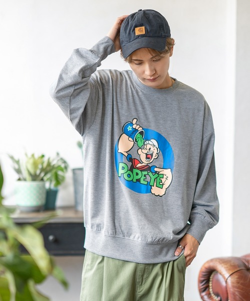 POPEYE(ポパイ)の「【POPEYE】プリント ミニ裏毛 スウェット Tシャツ(スウェット・メンズ・グリーン/ベージュ/チャコール/オートミール/ホワイト/ネイビー/ブラック/杢グレー・LARGE/MEDIUM/X-LARGE)」の15枚目の写真