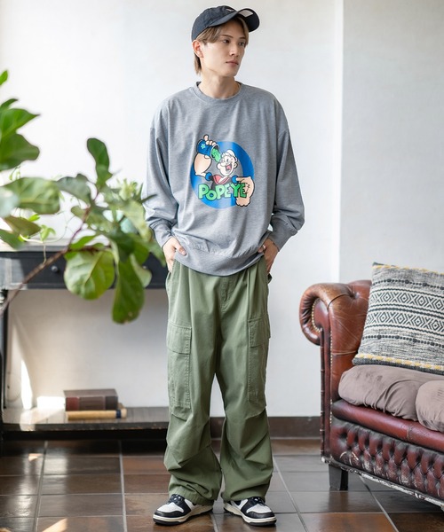 POPEYE(ポパイ)の「【POPEYE】プリント ミニ裏毛 スウェット Tシャツ(スウェット・メンズ・グリーン/ベージュ/チャコール/オートミール/ホワイト/ネイビー/ブラック/杢グレー・LARGE/MEDIUM/X-LARGE)」の17枚目の写真