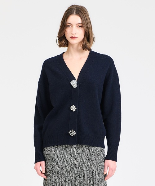 【セール】ESTNATION / ブローチVネックカーディガン（ニット/セーター）｜ESTNATION（エストネーション）