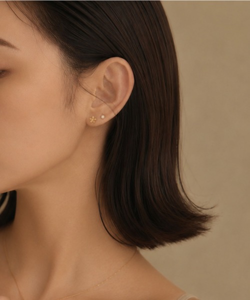 ciite' surgical stainless（シーテサージカルステンレス）の「【 金属アレルギー対応 】 フラワー セットピアス サージカルステンレス（ピアス（両耳用）・レディース・シルバー/ゴールド・FREE）」の8枚目の写真