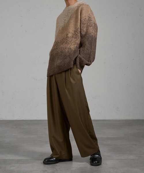 kutir（クティール）の「2タックワイドスラックスパンツ（スラックス・メンズ・ダークオリーブ/ブラック・マルチサイズ）」の11枚目の写真