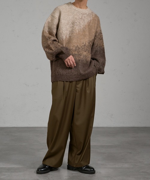 kutir（クティール）の「2タックワイドスラックスパンツ（スラックス・メンズ・ダークオリーブ/ブラック・マルチサイズ）」の8枚目の写真