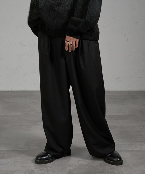 kutir（クティール）の「2タックワイドスラックスパンツ（スラックス・メンズ・ダークオリーブ/ブラック・マルチサイズ）」の20枚目の写真