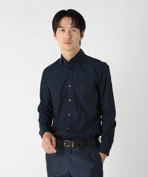 CROWDED CLOSET（クラウデッドクローゼット）の「コットンジャガードスナップダウンカラーシャツ（シャツ/ブラウス・メンズ・サックスブルー/ホワイト/ネイビー・04/03/02）」の2枚目の写真