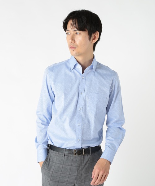 CROWDED CLOSET（クラウデッドクローゼット）の「コットンジャガードスナップダウンカラーシャツ（シャツ/ブラウス・メンズ・サックスブルー/ホワイト/ネイビー・04/03/02）」の3枚目の写真