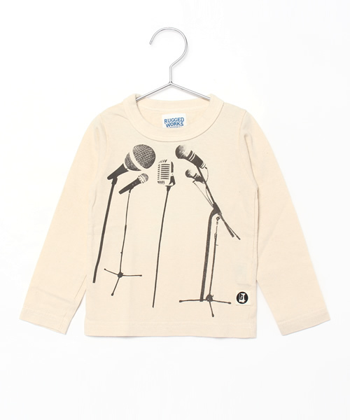 RUGGEDWORKS（ラゲッドワークス）の「マイクプリントロングTシャツ(80～140㎝)（Tシャツ/カットソー・キッズ・グレー/キナリ・90cm/80ｃｍ/130cm/100cm/120cm/110cm/140cm）」の2枚目の写真