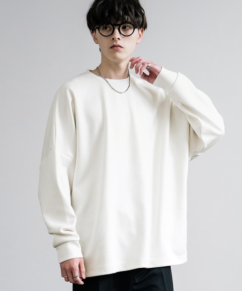 Rocky Monroe（ロッキーモンロー）の「オーバーサイズフェイクスウェードドルマンロンT（Tシャツ/カットソー・メンズ・オフホワイト/グレー/チャコール/ネイビー・M/L）」の2枚目の写真