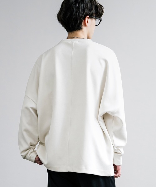 Rocky Monroe（ロッキーモンロー）の「オーバーサイズフェイクスウェードドルマンロンT（Tシャツ/カットソー・メンズ・オフホワイト/グレー/チャコール/ネイビー・M/L）」の6枚目の写真