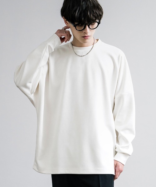 Rocky Monroe（ロッキーモンロー）の「オーバーサイズフェイクスウェードドルマンロンT（Tシャツ/カットソー・メンズ・オフホワイト/グレー/チャコール/ネイビー・M/L）」の7枚目の写真