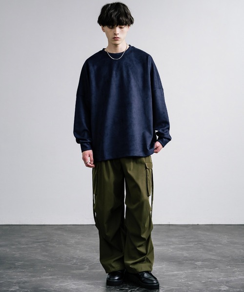 Rocky Monroe（ロッキーモンロー）の「オーバーサイズフェイクスウェードドルマンロンT（Tシャツ/カットソー・メンズ・オフホワイト/グレー/チャコール/ネイビー・M/L）」の20枚目の写真