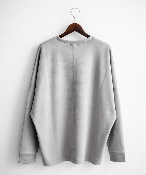 Rocky Monroe（ロッキーモンロー）の「オーバーサイズフェイクスウェードドルマンロンT（Tシャツ/カットソー・メンズ・オフホワイト/グレー/チャコール/ネイビー・M/L）」の22枚目の写真