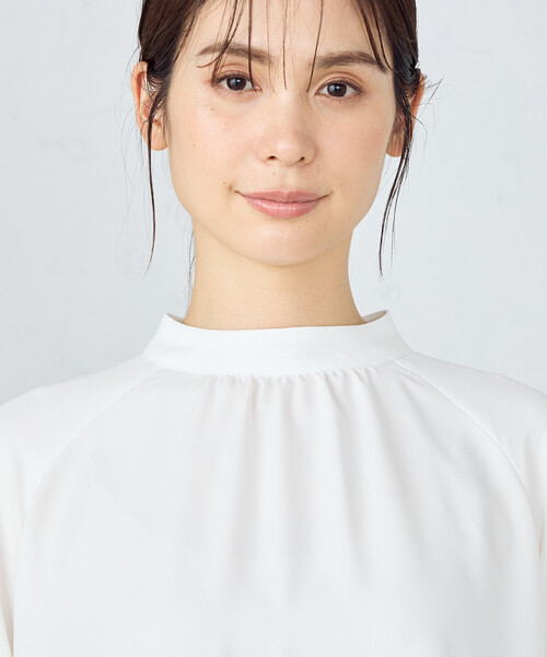 COMME CA ISM（コムサイズム）の「ハイネック　ボリュームスリーブブラウス / セットアップ対応（シャツ/ブラウス・レディース・ネイビー/ホワイト・MEDIUM/LARGE）」の12枚目の写真