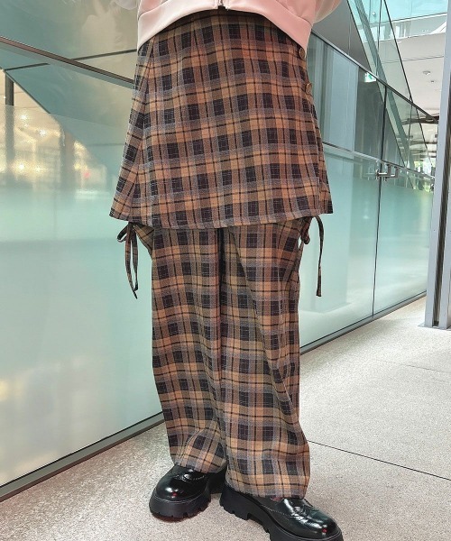 F i.n.t（フィント）の「【セットアップ対応】サイドリボンチェックパンツ/fint（その他パンツ・レディース・ネイビー×ホワイト/ベージュ×ブラック・FREE）」の7枚目の写真