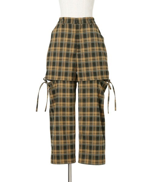 F i.n.t（フィント）の「【セットアップ対応】サイドリボンチェックパンツ/fint（その他パンツ・レディース・ネイビー×ホワイト/ベージュ×ブラック・FREE）」の9枚目の写真