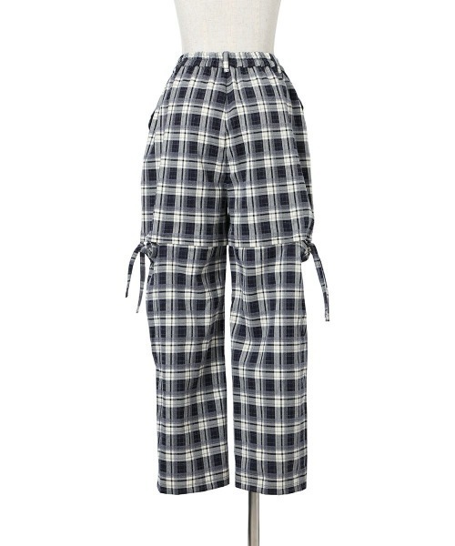 F i.n.t（フィント）の「【セットアップ対応】サイドリボンチェックパンツ/fint（その他パンツ・レディース・ネイビー×ホワイト/ベージュ×ブラック・FREE）」の10枚目の写真