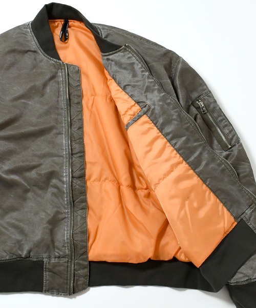 Starting Over（スターティングオーバー）の「Vintage-like heavy nylon twill MA-1 blouson/ヴィンテージライク ヘビーナイロンツイル MA-1 フライトジャケット ブルゾン 裏 キルティング（MA-1・メンズ・グリーン系その他/ブラック/ブラック系その他/カーキ・XL/M/L）」の17枚目の写真