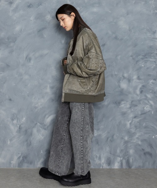 Starting Over（スターティングオーバー）の「Vintage-like heavy nylon twill MA-1 blouson/ヴィンテージライク ヘビーナイロンツイル MA-1 フライトジャケット ブルゾン 裏 キルティング（MA-1・メンズ・グリーン系その他/ブラック/ブラック系その他/カーキ・XL/M/L）」の8枚目の写真