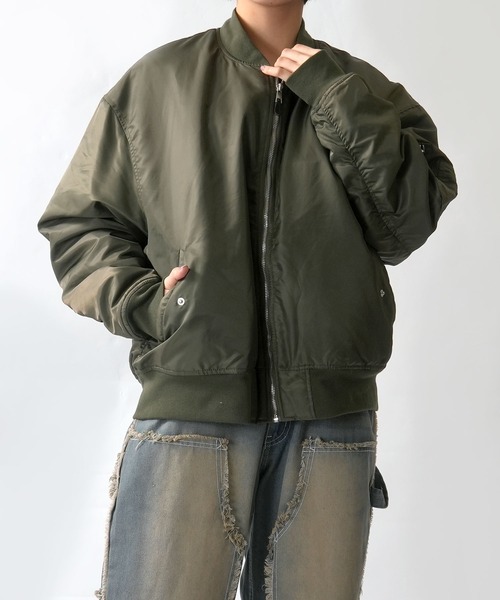 セール】Vintage-like heavy nylon twill MA-1 blouson/ヴィンテージ
