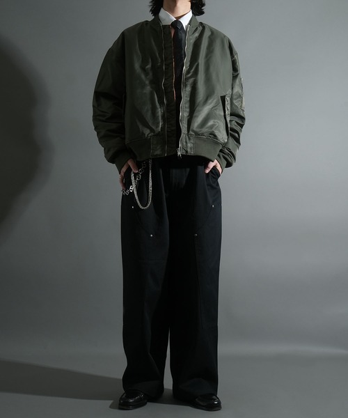 セール】Vintage-like heavy nylon twill MA-1 blouson/ヴィンテージ