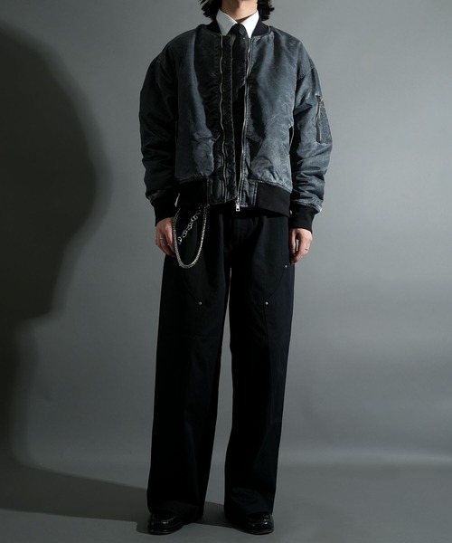 セール】Vintage-like heavy nylon twill MA-1 blouson/ヴィンテージ