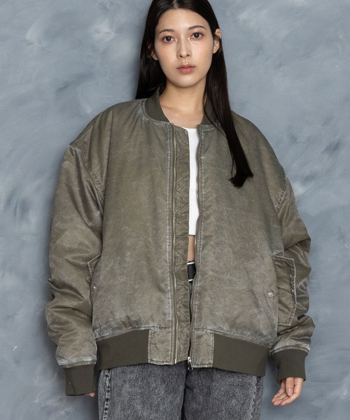 セール】Vintage-like heavy nylon twill MA-1 blouson/ヴィンテージ