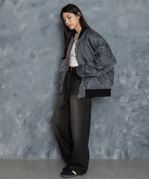 Starting Over（スターティングオーバー）の「Vintage-like heavy nylon twill MA-1 blouson/ヴィンテージライク ヘビーナイロンツイル MA-1 フライトジャケット ブルゾン 裏 キルティング（MA-1・メンズ・グリーン系その他/ブラック/ブラック系その他/カーキ・XL/M/L）」の11枚目の写真