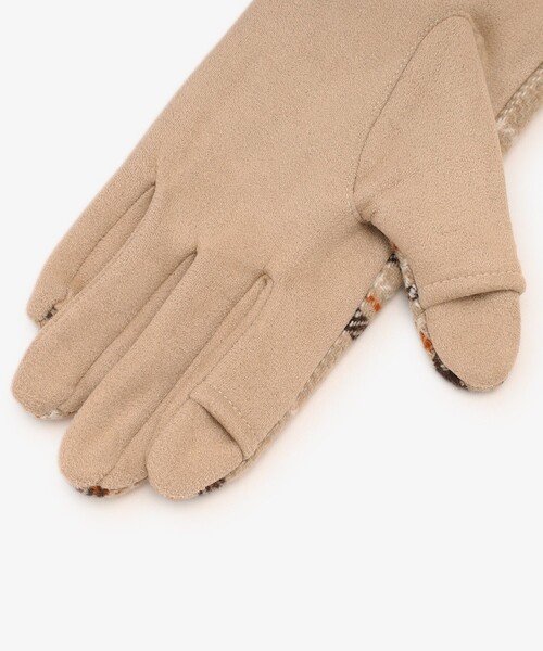 Afternoon Tea(アフタヌーンティー)の「ビット付きチェックグローブ(手袋・レディース・ブラウン/グレー/ベージュ・ONE SIZE)」の4枚目の写真