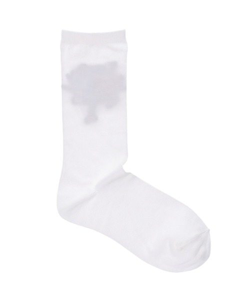 X-girl（エックスガール）の「TATTOO JACQUARD SOCKS（ソックス/靴下・レディース・ホワイト/ブラック・ONE SIZE）」の5枚目の写真