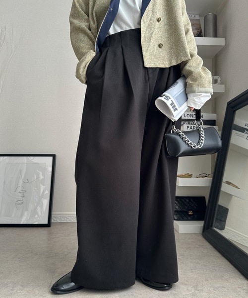 ULEULA(ウルア)の「ウールワイドパンツ(その他パンツ・レディース・グレー/ブラック/アイボリー・FREE)」の6枚目の写真