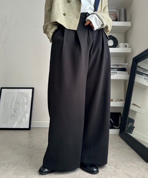 ULEULA(ウルア)の「ウールワイドパンツ(その他パンツ・レディース・グレー/ブラック/アイボリー・FREE)」の4枚目の写真