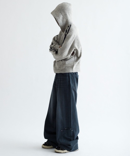 epnk ワイドデニムパンツ epnok ジーンズ 「EPNK」Washing stripe denim wide pants