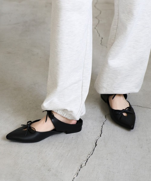 select MOCA（セレクトモカ）の「ダブルリボンミュールサンダル（パンプス・レディース・シルバー/ブラック・SMALL/MEDIUM/LARGE）」の13枚目の写真