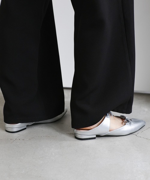 select MOCA（セレクトモカ）の「ダブルリボンミュールサンダル（パンプス・レディース・シルバー/ブラック・SMALL/MEDIUM/LARGE）」の9枚目の写真