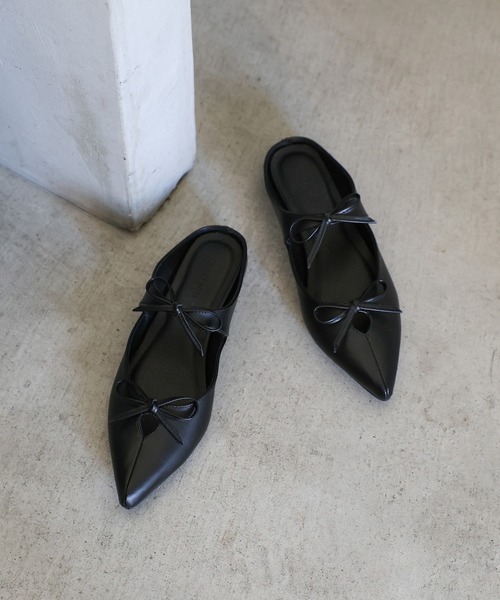 select MOCA（セレクトモカ）の「ダブルリボンミュールサンダル（パンプス・レディース・シルバー/ブラック・SMALL/MEDIUM/LARGE）」の11枚目の写真