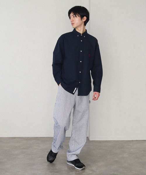 GERRY(ジェリー)の「【GERRY/ジェリー】ワンポイント刺繍ロゴ ボタンダウン 長袖 オックスシャツ(シャツ/ブラウス・メンズ・ネイビー/ホワイト/ライトブルー/マルチ・M/L/LL)」の16枚目の写真
