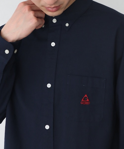 GERRY(ジェリー)の「【GERRY/ジェリー】ワンポイント刺繍ロゴ ボタンダウン 長袖 オックスシャツ(シャツ/ブラウス・メンズ・ネイビー/ホワイト/ライトブルー/マルチ・M/L/LL)」の5枚目の写真