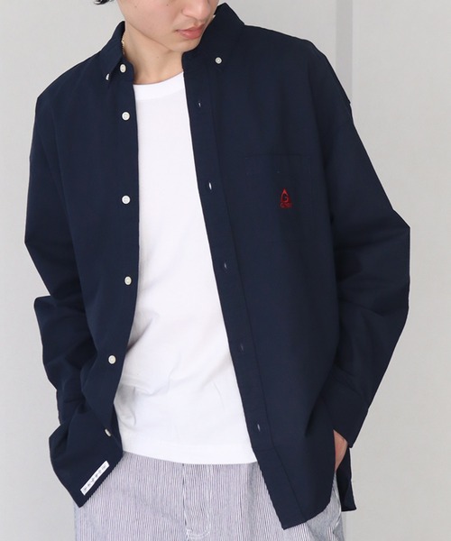 GERRY(ジェリー)の「【GERRY/ジェリー】ワンポイント刺繍ロゴ ボタンダウン 長袖 オックスシャツ(シャツ/ブラウス・メンズ・ネイビー/ホワイト/ライトブルー/マルチ・M/L/LL)」の12枚目の写真