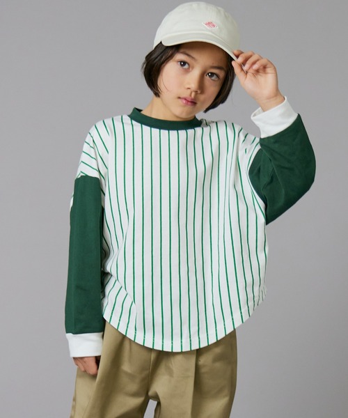 PAIRMANON STREET(ペアマノンストリート)の「【PAIRMANON STREET】ベースボール 配色 ストライプ 長袖 Tシャツ トップス(Tシャツ/カットソー・キッズ・オレンジ/ブラック/グリーン・100/110/120/130/140/150/160/90)」の14枚目の写真