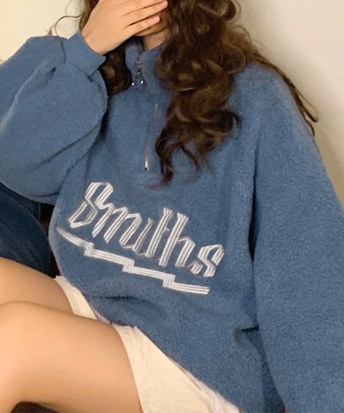 Lace Ladies(レースレディース)の「ハーフジップ 配色 ロゴ フリース プルオーバー(スウェット・レディース・ブラック/ブルー/アイボリー/ブラウン・XL/M)」の16枚目の写真
