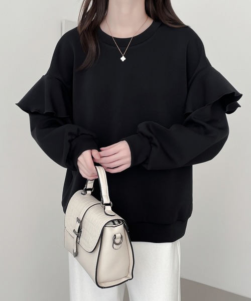 ABITOKYO(アビトーキョー)の「ショルフリル段ボールスウェットプルオーバー(スウェット・レディース・アイボリー/ブラック/チャコールグレー・M/L/XL)」の20枚目の写真