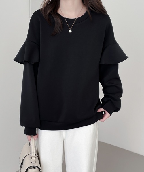 ABITOKYO(アビトーキョー)の「ショルフリル段ボールスウェットプルオーバー(スウェット・レディース・アイボリー/ブラック/チャコールグレー・M/L/XL)」の13枚目の写真